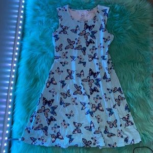 Blue, butterflies, sleeveless, dress, size small